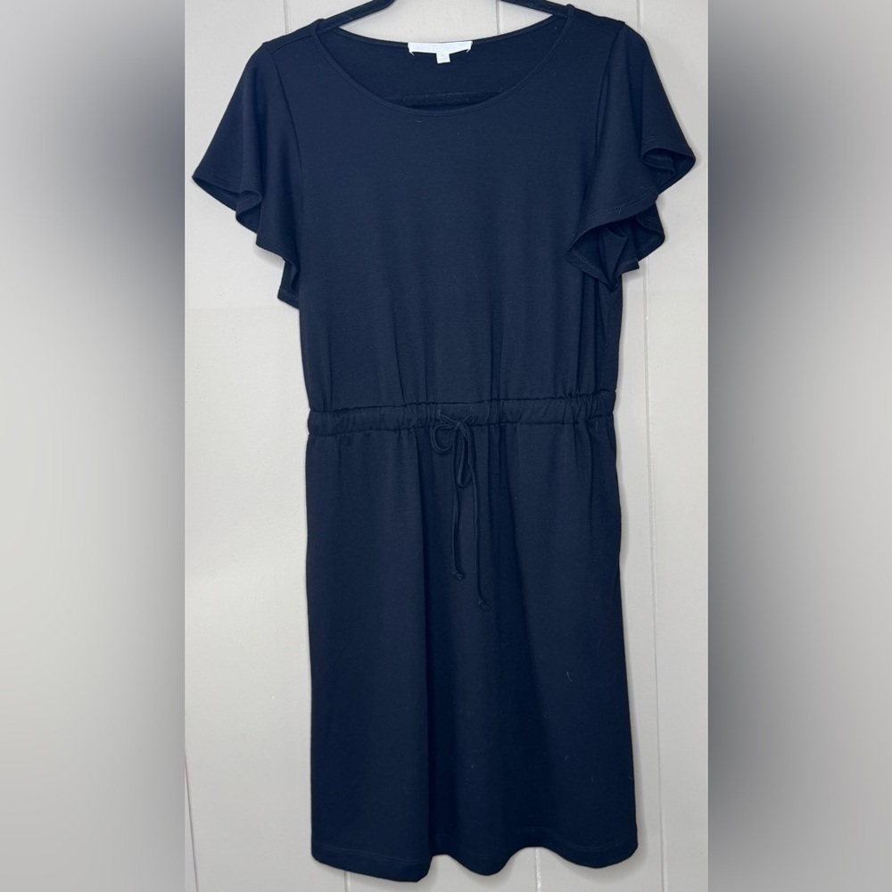 Adyson Parker Flutter Sleeve Drawstring Waist T-Shirt Dress Womens Small